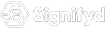 White Signifyd company logo on a transparent background