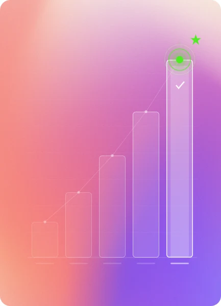 Illustration of a rising bar chart hitting its target