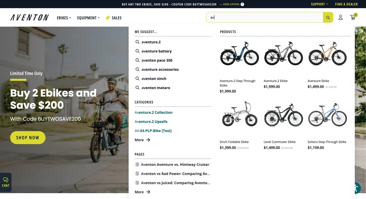 Aventon search optimization by Anatta UX