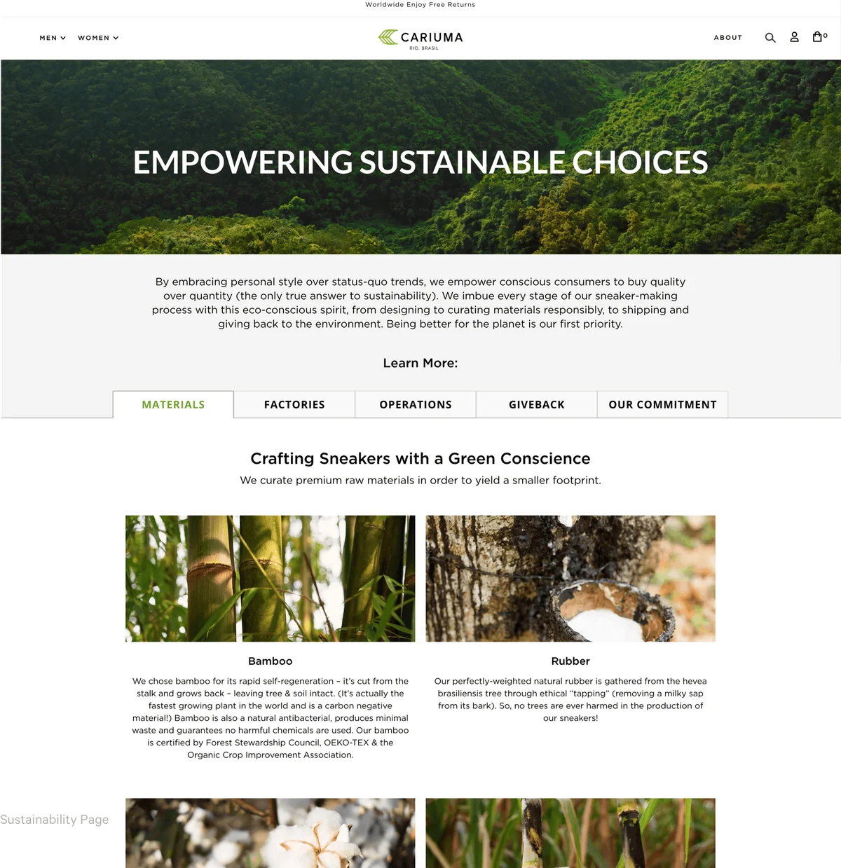 Sustainability Page