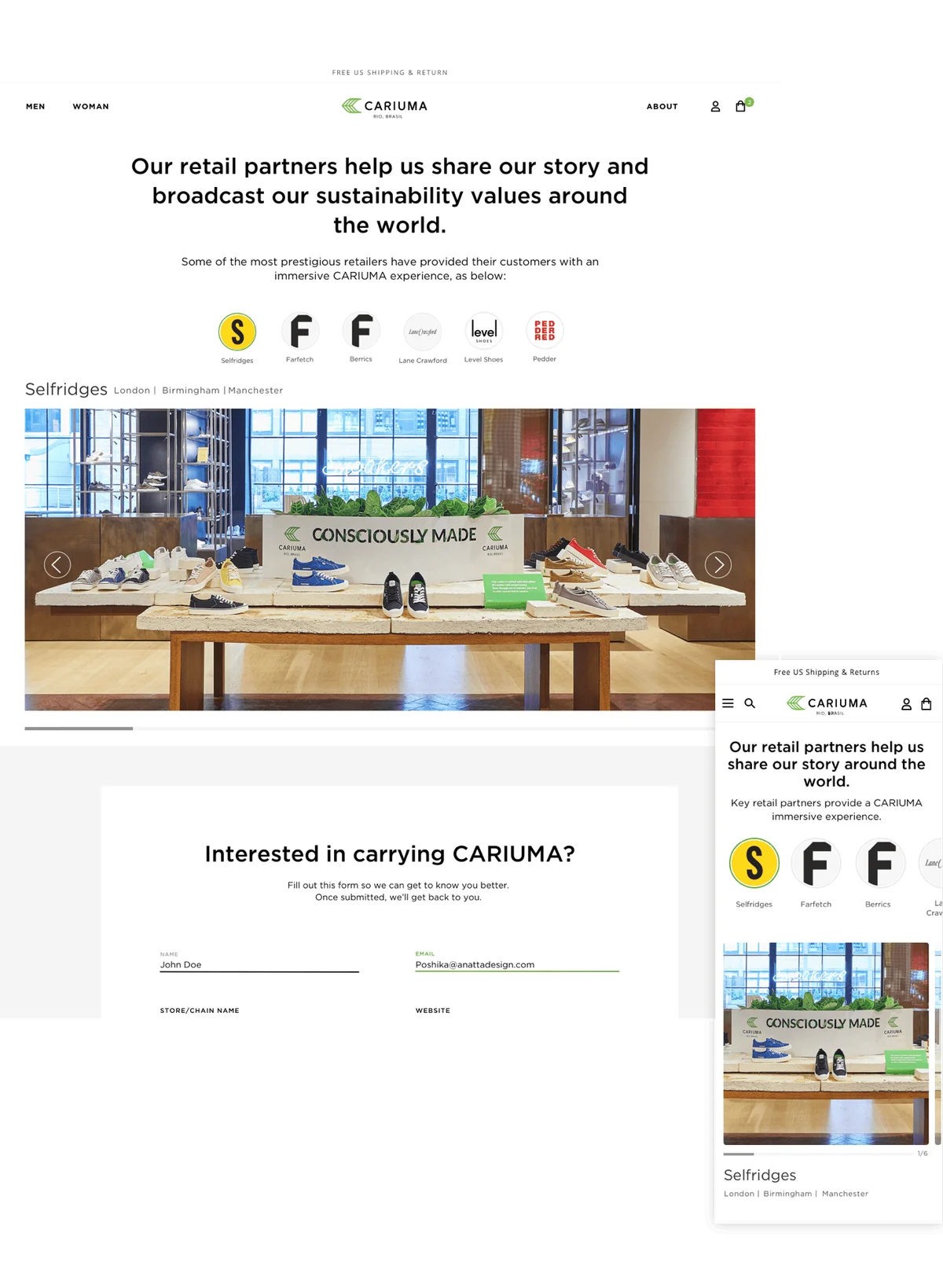 Stockist landing Page for Marketing Department